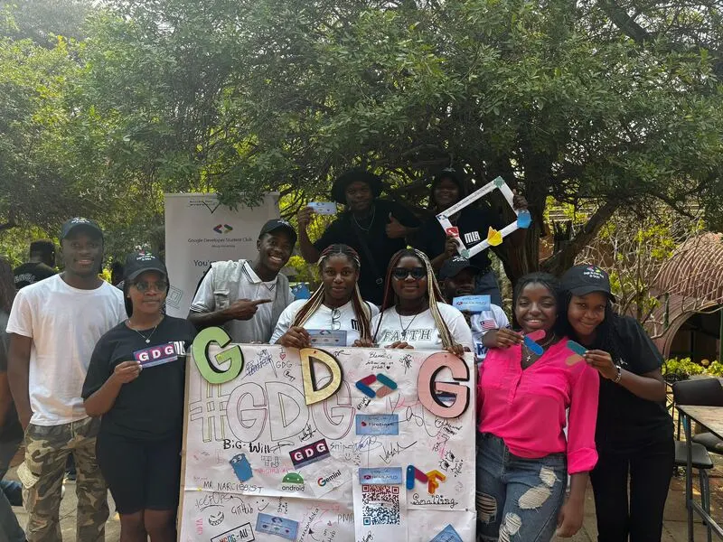 GDG Africa University members at the club stand during orientation